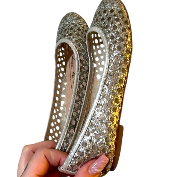 Link Other - Link Girls Slip on Silver Glitter Ballet Flats Shoes Size 1